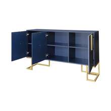 Modern 3-Door Sideboard With Adjustable Shelves, U-Shaped Cabinet Doors, Metal Handles And Base For Dining Room And Kitchen (Navy Blue) - 藏蓝色 - 查看 8