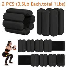 2pcs Ankle Weights, Wrist Weights, Adjustable Wearable Silicone Wrist Bangles, Wearable Arm & Leg Weights, Adjustable Wrist Ankle Weights, For Women & Men, Perfect For Walking, Running, Yoga, Pilates, Gym, Strength Training Wrist & Ankle Weights. Weighted Wristbands Are Designed For Home Gym Workouts (0.5/1Lb Each) - 2 PCS Wrist Weights (0.5Lb Each, total 1Lbs) - 查看 1