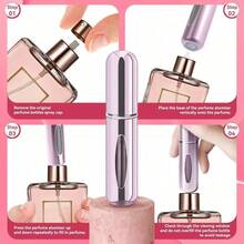 ‌4 Pack 5ml Refillable Perfume Atomizer Bottle Set Travel Portable Leak Proof Fragrance Spray Container For Women Men Gym Vacation Party‌ - Bạc, Hồng, Vàng, Đen - Xem 4