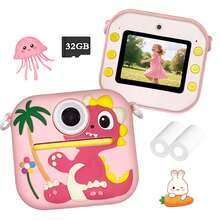 Kids Instant Print Camera, Dinosaur Pattern, 2.4" Screen, Support Storage Card, Instant Print Toy, Perfect Birthday And Christmas Gift For Children Aged 3-12 - Multicolor - View 1