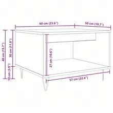 Table basse vidaXL en bois recyclé, 60 x 50 x 40 cm, bois d'ingénierie - Tabac - Voir 3