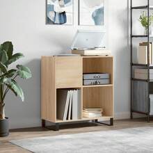 Meuble à disques vidaXL Chêne Sonoma 84,5 x 38 x 89 cm Matériau à base de bois - Tabac - Voir 2