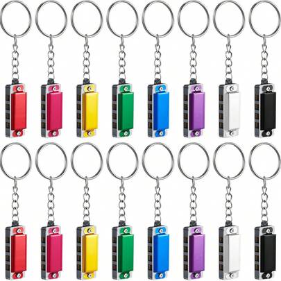 Mini Necklace Harmonica With 8 Holes And 4 Tones, Available In Multiple Colors. It Is A Beginner Instrument