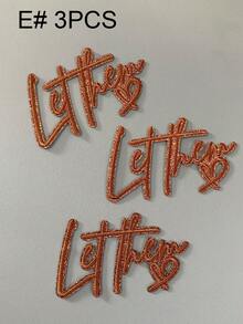 1 Set Of 3/6pcs Let Them English Letter Series Embroidery Patch Cute Fashion Polyester Badge Applique DIY Clothing Iron On Patches Sew Accessory Cloth Stickers Suitable For Backpacks, Jeans, Jackets, T-Shirts, Hats, Dresses, Etc - Multicolor - View 19