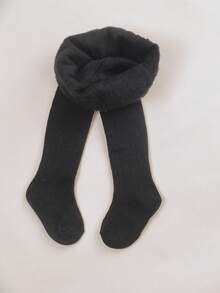 1pc Children Velvet Tights, Baby Girl Warm Thick Pantyhose, Winter,Black - Black - View 5