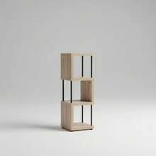Ecommerc3 MOBLEKIT | 木質、金屬和竹製輔助置物架，無需螺絲即可組裝，多功能家具，不同層數，可用於收納書籍、鞋子和家居裝飾品 - 免費送貨 ✅ 24/48 小時送達西班牙大陸 - 木金屬材質,3個立方體,尺寸為30*30*90厘米 - 查看 5