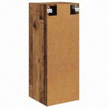 Mueble de pared vidaXL fabricado con madera reciclada, 34,5 x 34 x 90 cm, madera de ingeniería. - Marrón - Ver 8