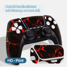 2pcs Controller Skin Stickers, Waterproof Dirt-Resistant DIY Decorative Stickers, Cool Gaming Stickers Suitable For PlayStation 5 Gamepad - Multicolor - View 5