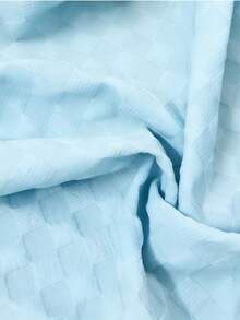 1pc Solid Color Woven Fabric Twist Front Plus Size Women Blouse Top, Suitable For Vacation, Office, Daily Wear, Spring/Summer - Blue - View 8