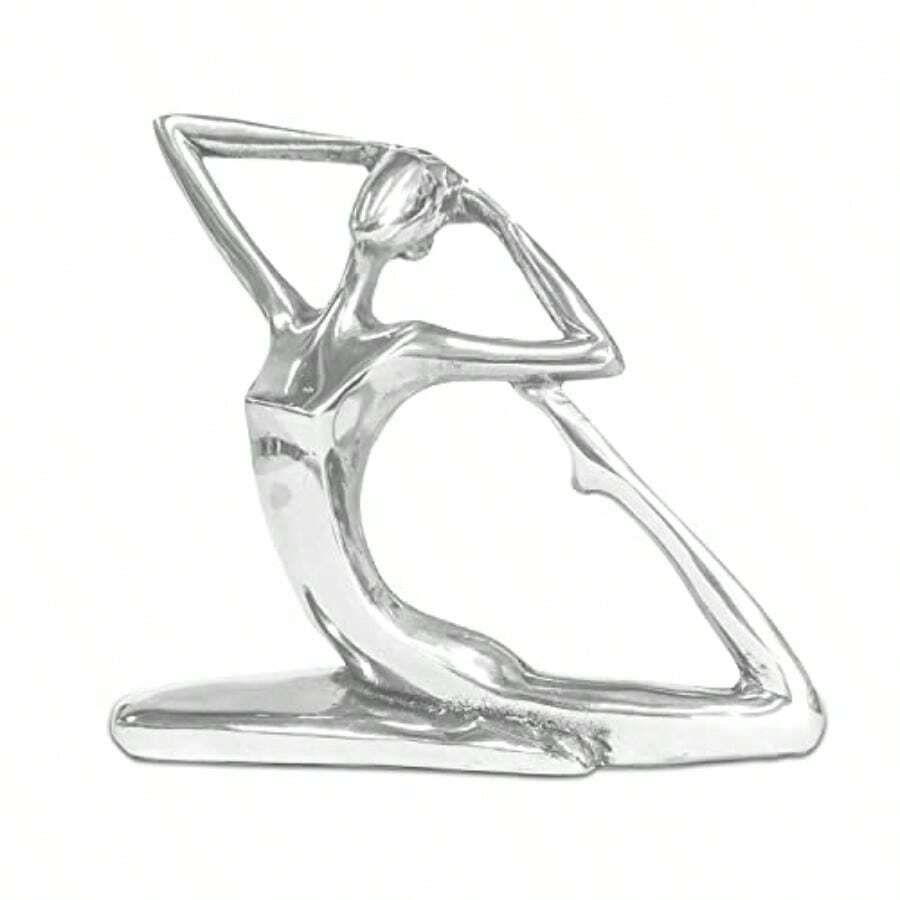 MX Adorno Mujer Yoga en Pewter Artesanía en Aluminio Escultura Elegante Hecho a Mano Decoración para casa u Oficina Excelente Regalo Alamos Pewter - Plateado - Ver 1
