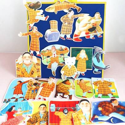 Quixorblex 22件套毛毡故事套装《我的爸爸》——父爱认知教学工具，睡前故事道具，早期图画书学习辅助工具，爸爸图像识别拼图道具，创意毛毡道具，启蒙教育用品，亲子互动工具，适用于家庭和学校