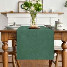 Artoid Mode Camino de mesa color marrón claro, decoración de cocina y comedor para temporada de otoño, lavable, para decoración de fiesta en el hogar, 13x72 pulgadas(13" x 120", Table Runner Verde bosque) - Multicolor - Ver 8