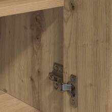 Buffet vidaXL en chêne, fabrication artisanale, 60 x 31 x 70 cm, bois d'ingénierie - Tabac - Voir 9