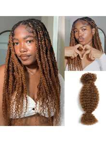 QVR QUEEN VIRGIN REMY QVR 非洲卷发散装真人发接发，适合迷你扭辫、脏辫、波西米亚风编发，红棕色 - S30 - 查看 2