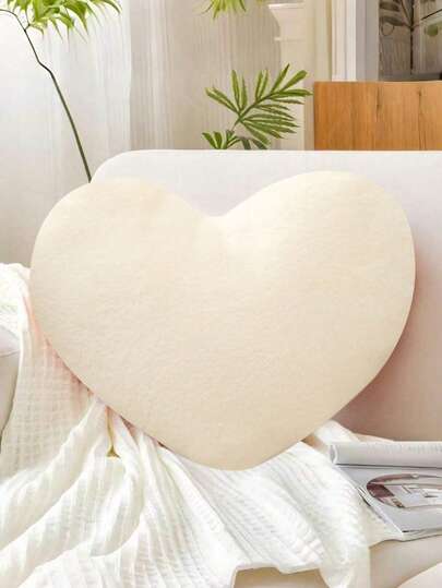 1 pieza Ropa de cama para dormitorio de niñas, Almohada con forma de corazón de peluche, Adecuado para ropa de cama de la escuela, Decoración de dormitorio, Sofá de la sala de estar, Cabecera del dormitorio, Decoración de ambiente, Suave y cómodo