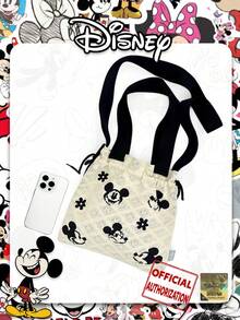 Disney Túi đeo vai dây rút họa tiết chuột  hoạt hình, túi xách tay tiện dụng cho mua sắm, du lịch, phối đồ hàng ngày, dự tiệc, quà tặng ngày lễ. - Nhiều màu - Xem 5