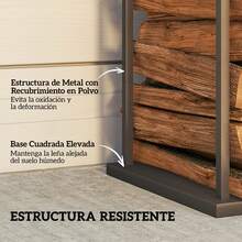 Outsunny Suportes para lenha - Preto - Ver 6