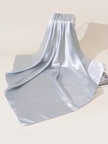 1 pieza Pañuelo cuadrado de satén de unicolor de 90cm - Gris Claro - Ver 3