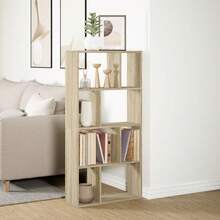 vidaXL Bücherregal Sonoma-Eiche 60x20x120 cm Holzwerkstoff - Braun - Übersicht 4