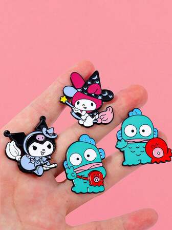 1pc Cute Sanrio Kuromi Family Metal Badge/Brooch. Kuromi Clownfish Alloy Brooch, Decorative Accessory. Bag Accessory. Decoration. Shoelace Decoration.