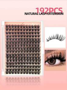 160pcs D-Curl Invisible Eyelash Cluster Set, Delicate Natural Cluster Eyelash Extension Kit, DIY Eyelash Extension Set, D-Curl, 9-16mm Lash Clusters, Thick Individual Lashes - D - View 5