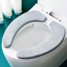 2 件装柔软可水洗马桶座套，加厚舒适，易于安装，适用于大多数马桶，浴室配件 - 彩色 - 查看 6
