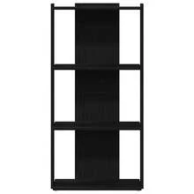 Étagère vidaXL à 3 niveaux, noire, 60 x 30 x 120 cm, matériau à base de bois - Noir - Voir 4