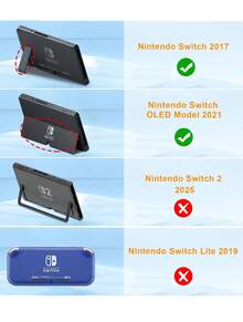 Geekshare Cute Carry Case Compatible With Switch/Switch OLED - Portable Hardshell Slim Travel Carrying Case Fit Switch Console & Game Accessories -- Shark - Blue - View 3