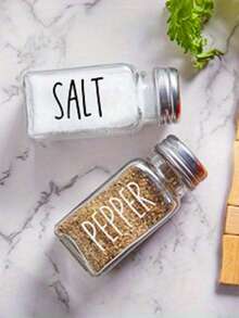 2.7oz Dopeca Glass Salt And Pepper Shaker Set, Transparent Salt Bottle With Stainless Steel Lid, Suitable For Kitchen Or Dining Room, Easy To Refill - Multicolor - View 8