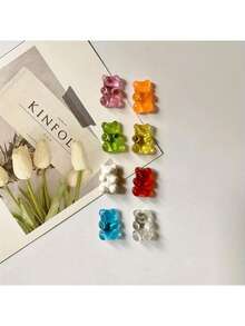 10pcs/Pack Cute Bear Fridge Magnets, Mixed Big Bear Refrigerator Stickers, Adorable Whiteboard Magnets, Decorative Fridge Magnets, Lovely Office Kitchen Magnets, Kitchen Utensils, Best Gift For Birthday, Graduation, Back To School - 10 Random Bears - View 3