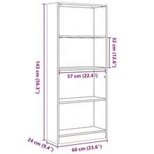Bibliothèque vidaXL Blanc brillant 60 x 24 x 143 cm Matériau à base de bois - Blanc - Voir 9