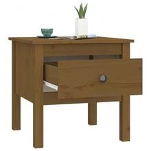 Tavolini laterali vidaXL, 2 pezzi, marrone miele, 50x50x49 cm, legno massello di pino. - Castano - Visualizzare 7