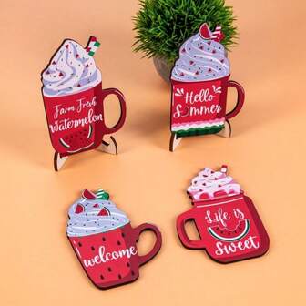 1 set sommarglassstil amerikansk nivådekoration, bakgrundsdekoration bordsdekoration, lämplig för hem sovrum vardagsrum kök kontor skrivbordsdekor, feststämningsdekor present