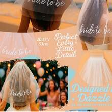 Bride To Be Sash And Veil, Bachelorette Party Accessories, Bridal Shower Gift - White - View 5