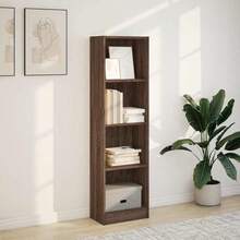 Bibliothèque vidaXL aspect chêne brun 40 x 24 x 143 cm, matériau à base de bois - Tabac - Voir 2