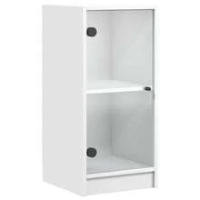 Credenza vidaXL con ante in vetro, bianca, 35x37x75,5 cm - Bianco - Visualizzare 4