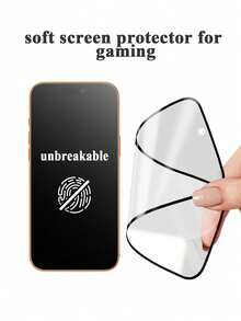 1pc Matte Ceramic Screen Protector, Compatible With IPhone 16/16 Plus/16 Pro/16 Pro Max/15/15 Pro/15 Plus/15 Pro Max/14/13/12/11, Ideal Gift For Family And Friends, Waterproof, Shockproof, Anti-Scratch, Anti-Fingerprint, Full Coverage - Black - View 1