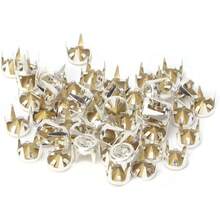 HEEPDD 50 Piezas Tachuelas de Cristal con Base Plateada, Remaches Decorativos Tipo Garra para Artesan¨ªa en Cuero, Manualidades - Oro - Ver 1