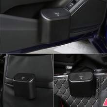 This Multi-Piece Black Mini Car Trash Can Is A Leak-Proof Hanging Trash Can With A Press-Down Lid And Disposable Trash Bags. It Features A Space-Saving Design That Doesn't Occupy Seat Or Cup Holder Space. Easy To Clean And Disassemble, Suitable For Sedans And SUVs. It Is An Ideal Choice For Daily Commuting And Family Travel, And Is A Must-Have Storage Item For Your Car (Random Style Shipped). - Multicolor - View 2
