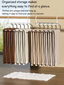 1pc Foldable Pant Rack - Efficient Wardrobe Storage & Organization, Suitable For Jeans, Leggings And Trousers, Ideal For Commercial Use In Shopping Malls And Retail Stores - Multicolor - View 7