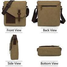 Bandolera Hombre VASCHY Pequeño Bolsa Mensajero Mariconera Bolsa Crossbody Hombre Mujer Bolso de Hombro para Uso Diario Deportes Empresas Viajes - Caqui - Ver 6