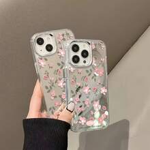 Funda para teléfono con bonito estampado floral rosa, compatible con iPhone 16, 15, 14 Pro Max, 13, 12, 11, XR y XS Plus. Fabricada en silicona TPU, ofrece protección contra golpes y caídas, además de una excelente sensación al tacto. Es el regalo ideal para familiares, amigos y seres queridos. - Plateado - Ver 2