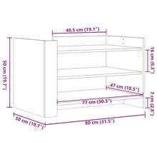 vidaXL Couchtisch Räuchereiche 80x50x50 cm Holzwerkstoff - Braun - Übersicht 3