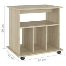 vidaXL Rollschrank Sonoma-Eiche 60x45x60 cm Holzwerkstoff - Braun - Übersicht 7