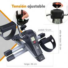 Ejercitador de Pedal Fitness, Bicicleta Estática para Entrenamiento de Piernas plegable con Pantalla LED y Resistencia Ajustable, Uso Profesional o del Hogar, Rehabilitación y fortalecimiento - Blanco y Negro - Ver 7