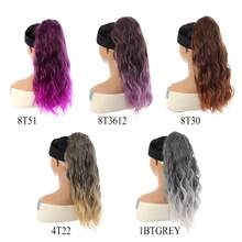 20 Inch Curly Ponytail Extension For Women - Heat-Resistant Synthetic Fiber, Ombre Color Wig For Parties, Weddings & Evening Events, Easy-To-Wear Clip-In Design - 彩色 - 查看 2