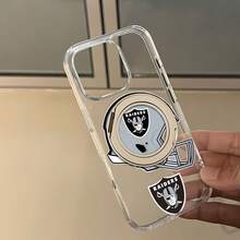 Funda para teléfono con diseño de casco de los , compatible con teléfonos ,  17,  16 Pro Max,  15 Pro Max,  13 y  12. Fabricada en TPU, ofrece protección contra golpes y caídas. Perfecta para aficionados al deporte, regalos navideños, cumpleaños y celebraciones de partidos. - transparente - Ver 1
