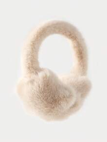 1 件女士蓬松俏皮亮色星星耳套，时尚温暖，秋冬 - 裸色 - 查看 4