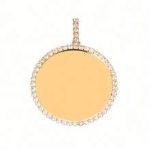 [ Customization ] Personalized Memory Super Large Circle XL Photo Pendant Inlaid With  Solid Photo Frame Pendant Necklace - 彩色 - 查看 12