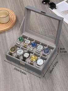 Hộp đựng trang sức và đồng hồ bằng da PU cao cấp, hộp trưng bày đồng hồ bằng da, trang trí phòng. - Nhiều màu - Xem 10